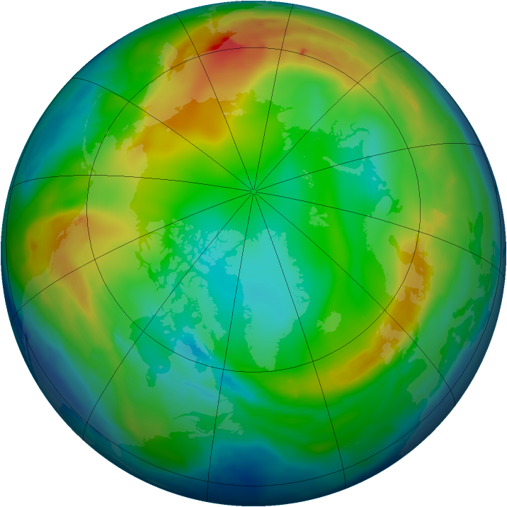 Arctic ozone map for 20 December 2010